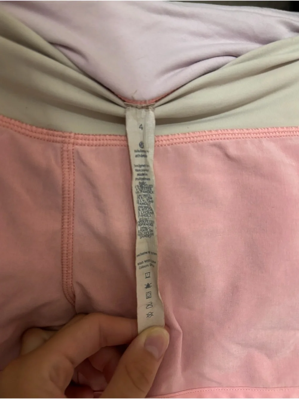 Lululemon Speed Ups Pink Athletic Shorts with Cream Waistband